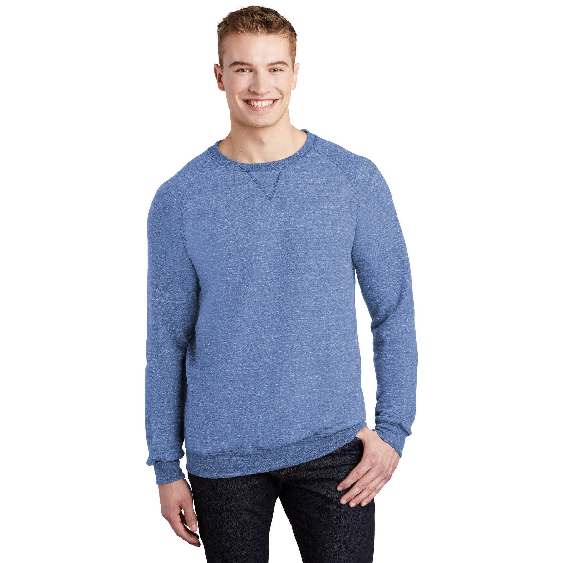 Jerzees-Jerzees ® Snow Heather French Terry Raglan Crew 91M-MedTech-6
